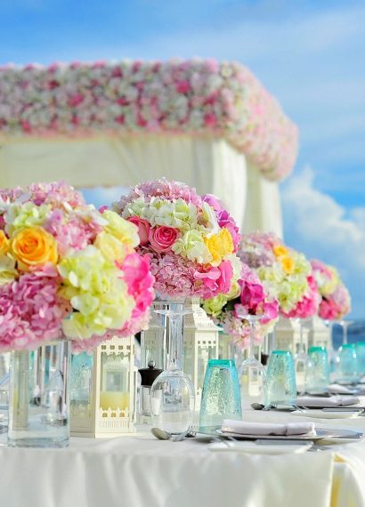 beach, wedding, reception, table setting, centerpieces, flower vases, event, beach wedding, wedding photography, wedding preparations, bunch of flowers, flower wallpaper, celebration, chairs, decorations, flowers, sea, beautiful flowers, nature, summer, table, table set-up, flower background, tropical, wedding setup, gazebo
