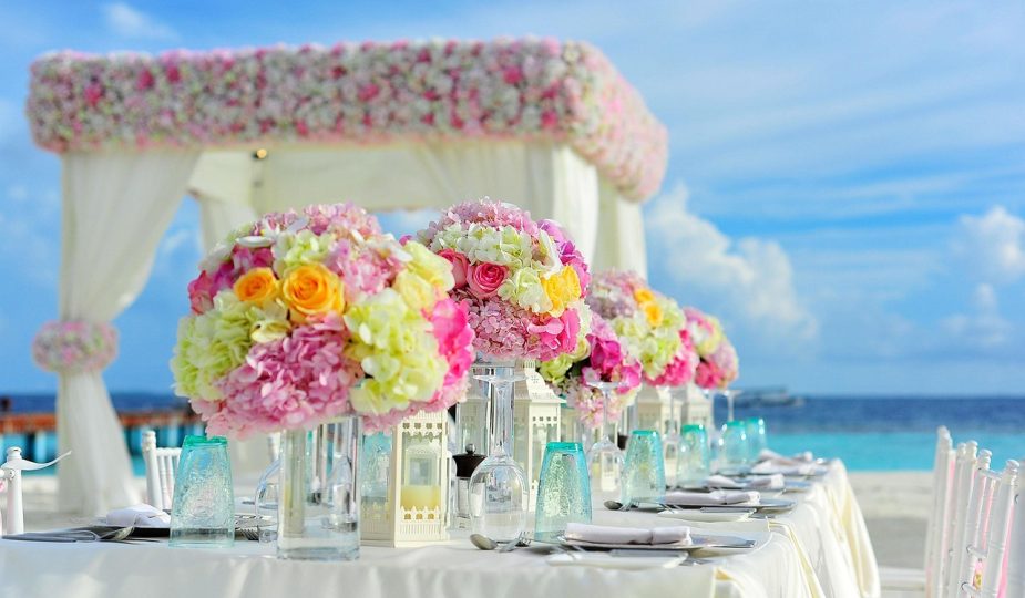 beach, wedding, reception, table setting, centerpieces, flower vases, event, beach wedding, wedding photography, wedding preparations, bunch of flowers, flower wallpaper, celebration, chairs, decorations, flowers, sea, beautiful flowers, nature, summer, table, table set-up, flower background, tropical, wedding setup, gazebo